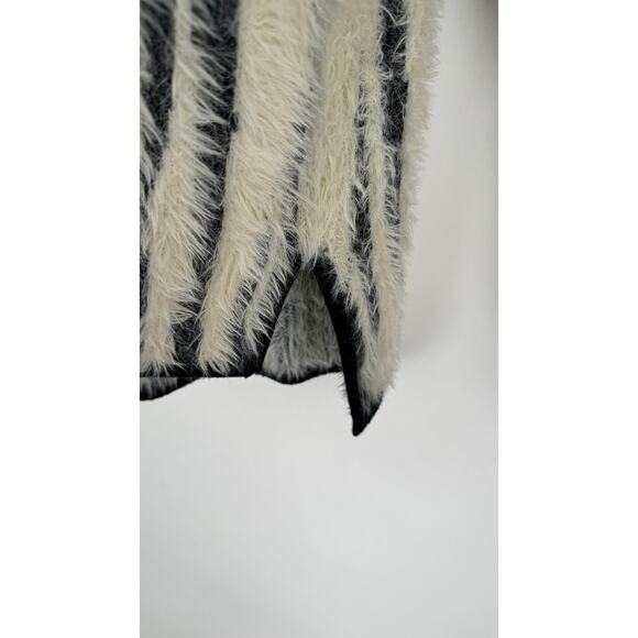 Anthropologie Cindy Eyelash Half Zip Pullover Sweater Womens XS Black Cream - Picture 9 of 13